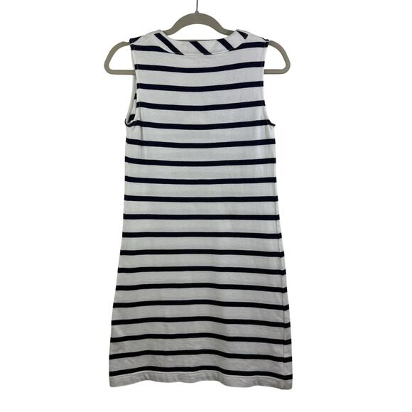 Kate Spade Tropez White Navy Striped Shift Dress Small Bow Pockets Coastal Beach - Picture 6 of 11